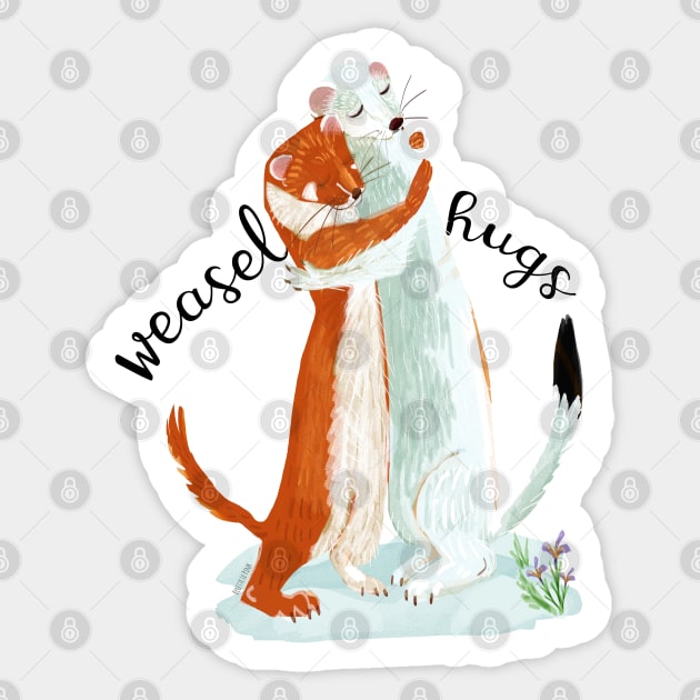 Weasel hugs (typo) Sticker by belettelepink